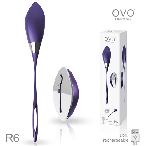 德國OVO R6 安娜 7段變頻 多功能 陰蒂刺激無線遙控跳蛋 充電式 紫色